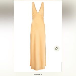 Nadia Maxi Satin Dress With Back Cowl - Lemon